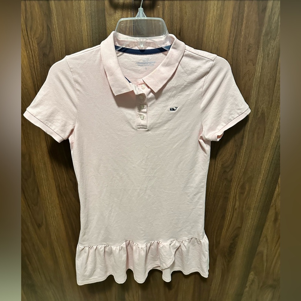 Girls Vineyard Vines Peplum Polo Dress, Size Large